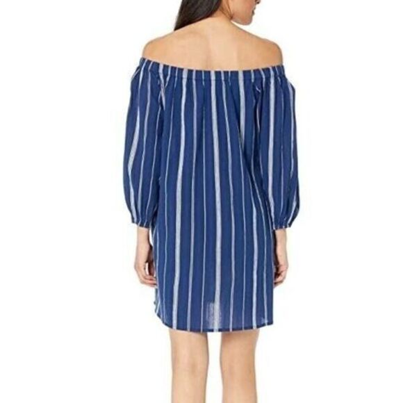 Lauren Ralph Lauren Women Sz XL Blue Stripe Off-the-Shoulder Cover-Up Dress - Picture 10 of 10